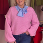 Kendra Puff Sleeve Jumper In Pink