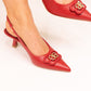 Izzy Buckle Slingback In Red