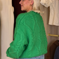 Iris Cable Knit Jumper In Green