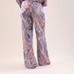 Becca Printed Wide Leg Trousers In Blue Mix