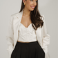 Maria Satin Blazer In Off White