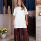 Love Laura Contrast T-Shirt Dress In Neutral