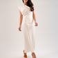Kayla Layered Cowl Dress In Cream