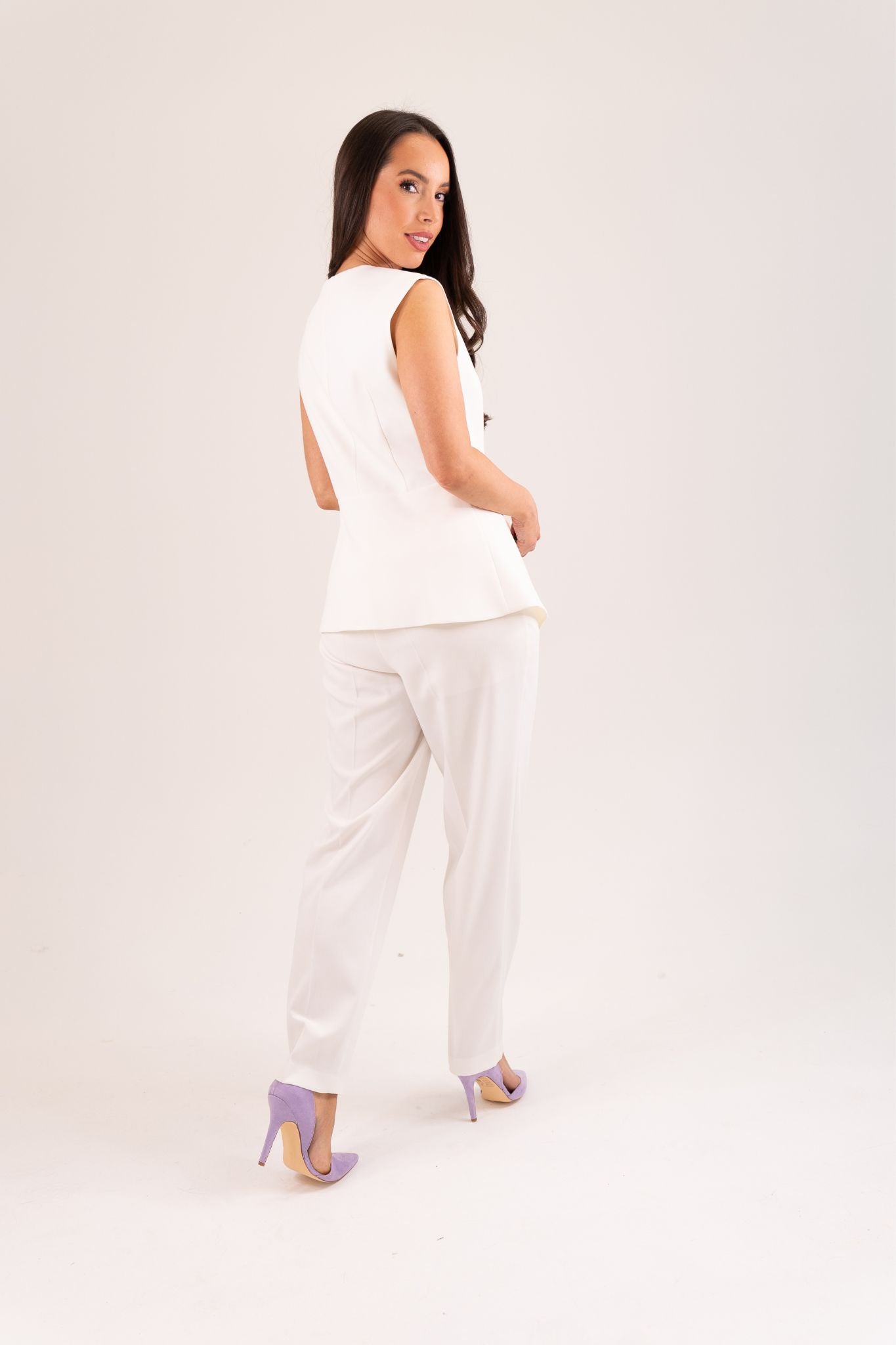 Kayla Fitted Trousers In Cream