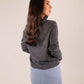 Elsa Round Neck Cardigan In Dark Grey