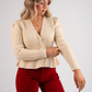 Love Laura Pearl Cardigan In Beige