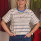 Daisy Stripe T-Shirt In Blue Mix