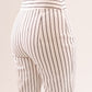 Kayla Wide Leg Pinstripe Trousers In Cream