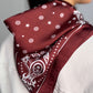 Orla White Print Neck Scarf In Wine