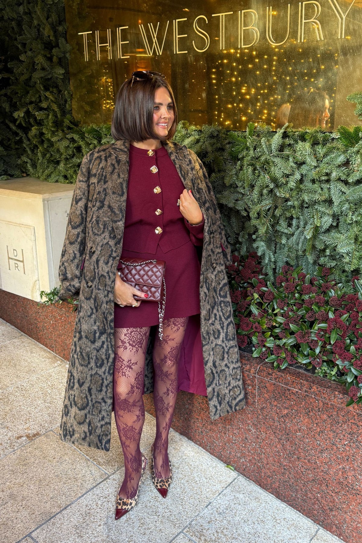 Love Laura Knit Skirt In Burgundy