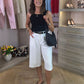 Elsa Longline Bermuda Shorts In White