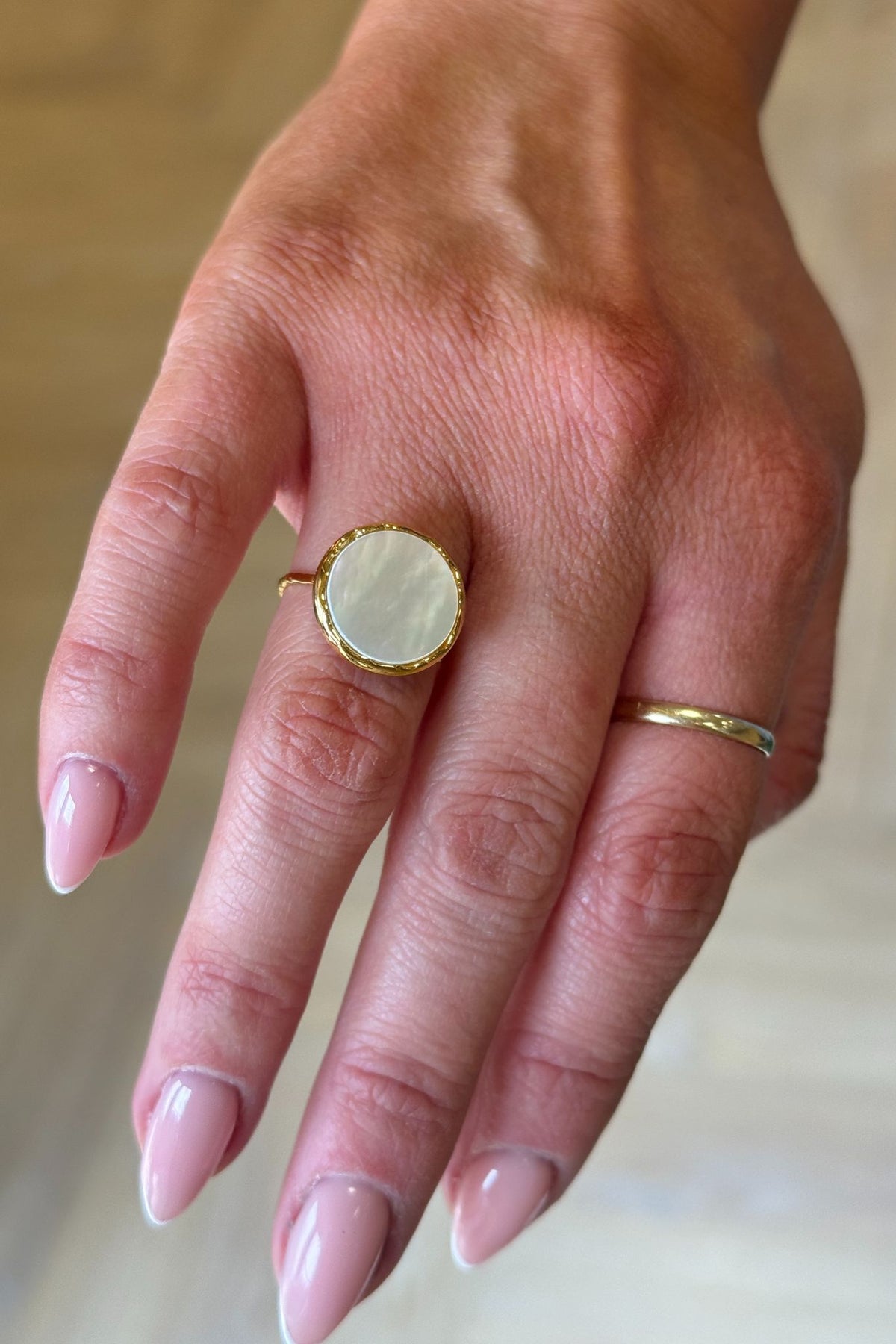 Cameron Disc Ring In White