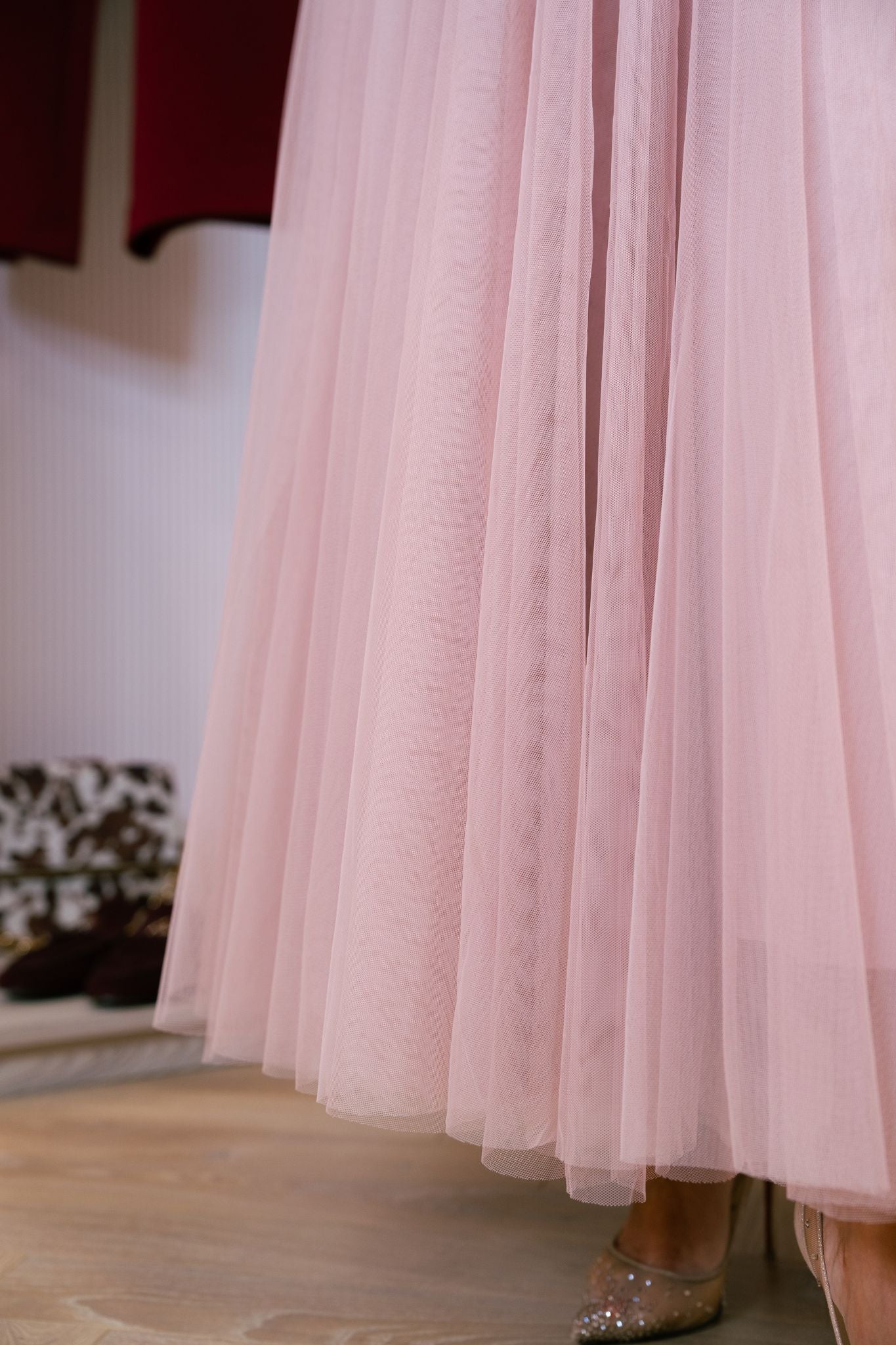 Carolyn Tulle Maxi Skirt In Pink