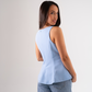 Erica Peplum Top In Sky Blue