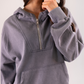 Taylor Half Zip Hoodie In Grey