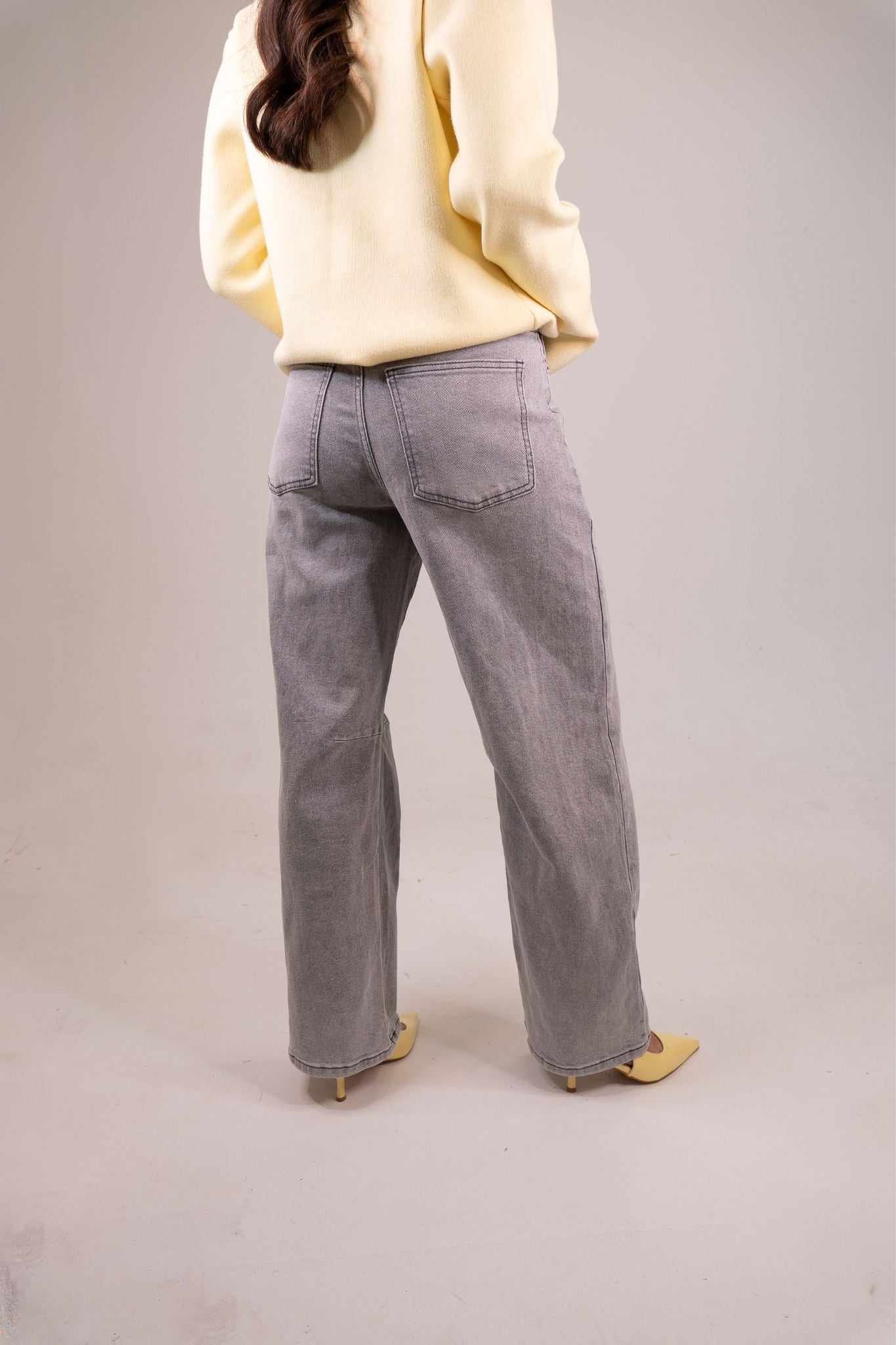 Freya Slouch Balloon Jeans In Grey Wash