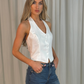 Erica Halter Neck Top In White