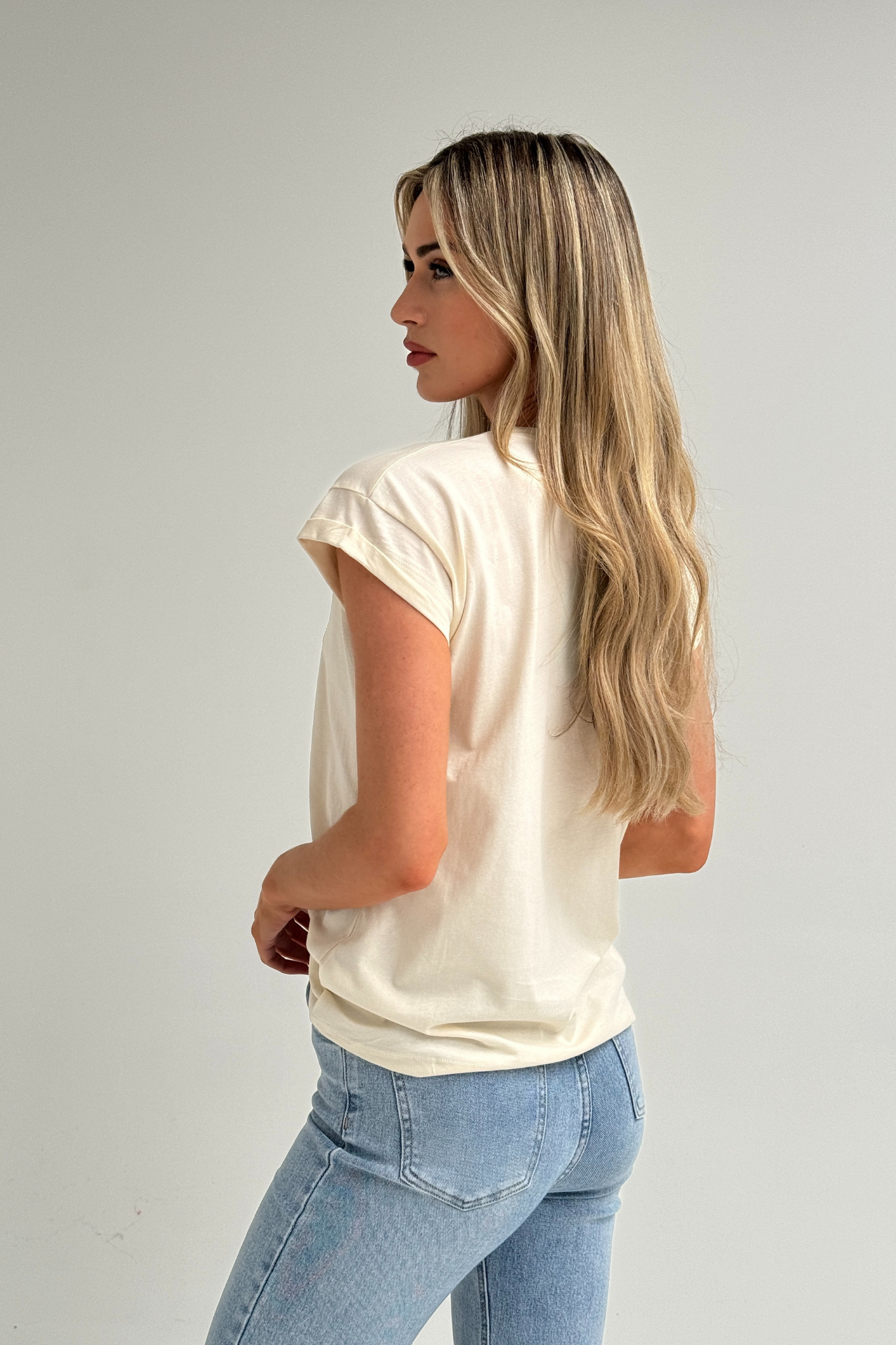 Frankie Textured Fruit T-Shirt In Cream