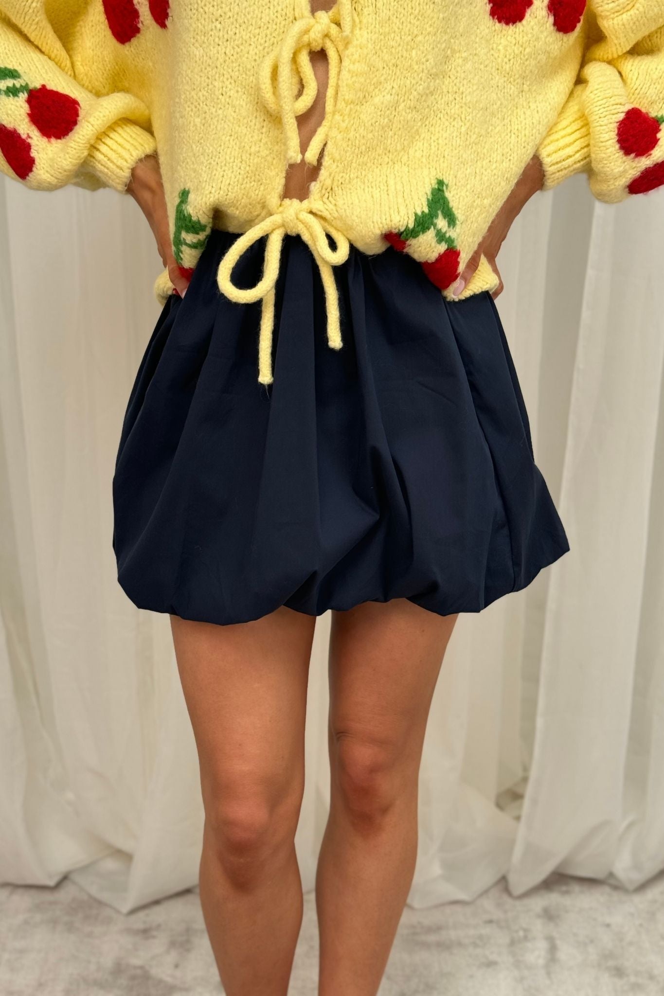 Erica Puffball Mini Skirt In Navy