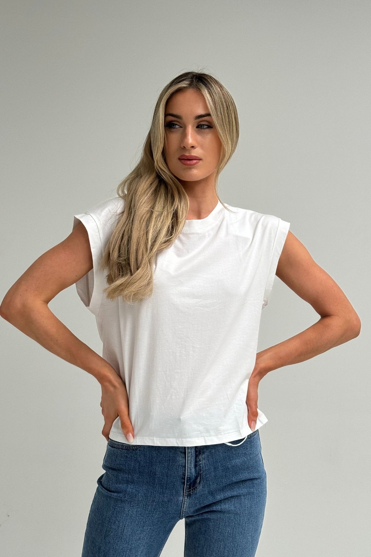 Millie Bow Back T-Shirt In White