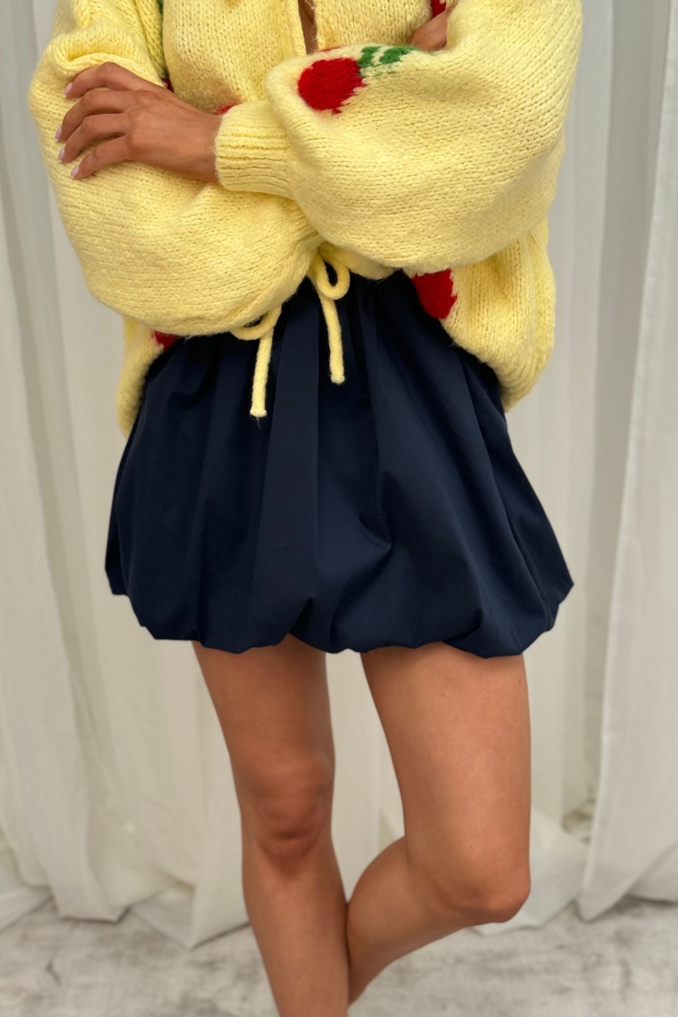 Erica Puffball Mini Skirt In Navy