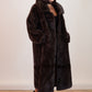 Love Laura Longline Faux Fur Coat In Chocolate