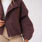 Kate Check Bomber Jacket In Burgundy