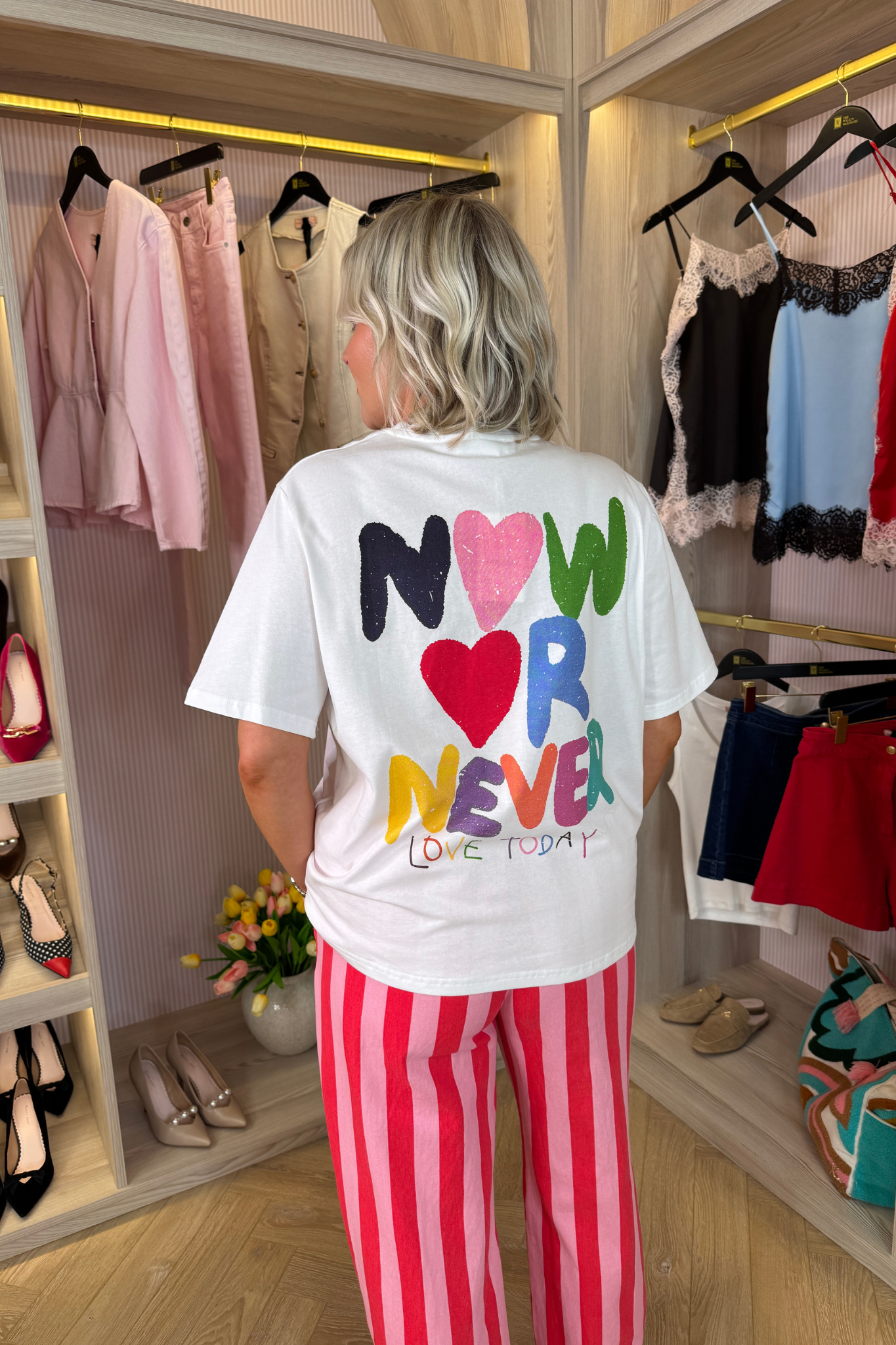 Megan Slogan T-Shirt In White
