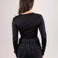 Kate V-Neck Bodysuit In Black
