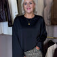 Elsa Satin Mix Top In Black