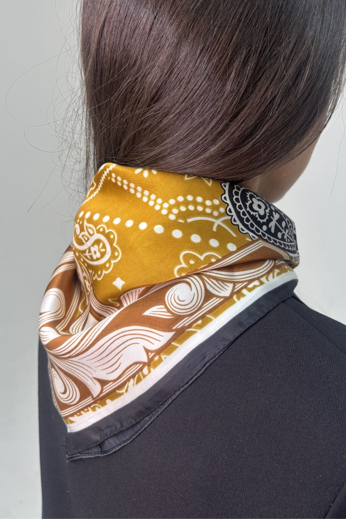 Orla Multi Print Neck Scarf In Taupe