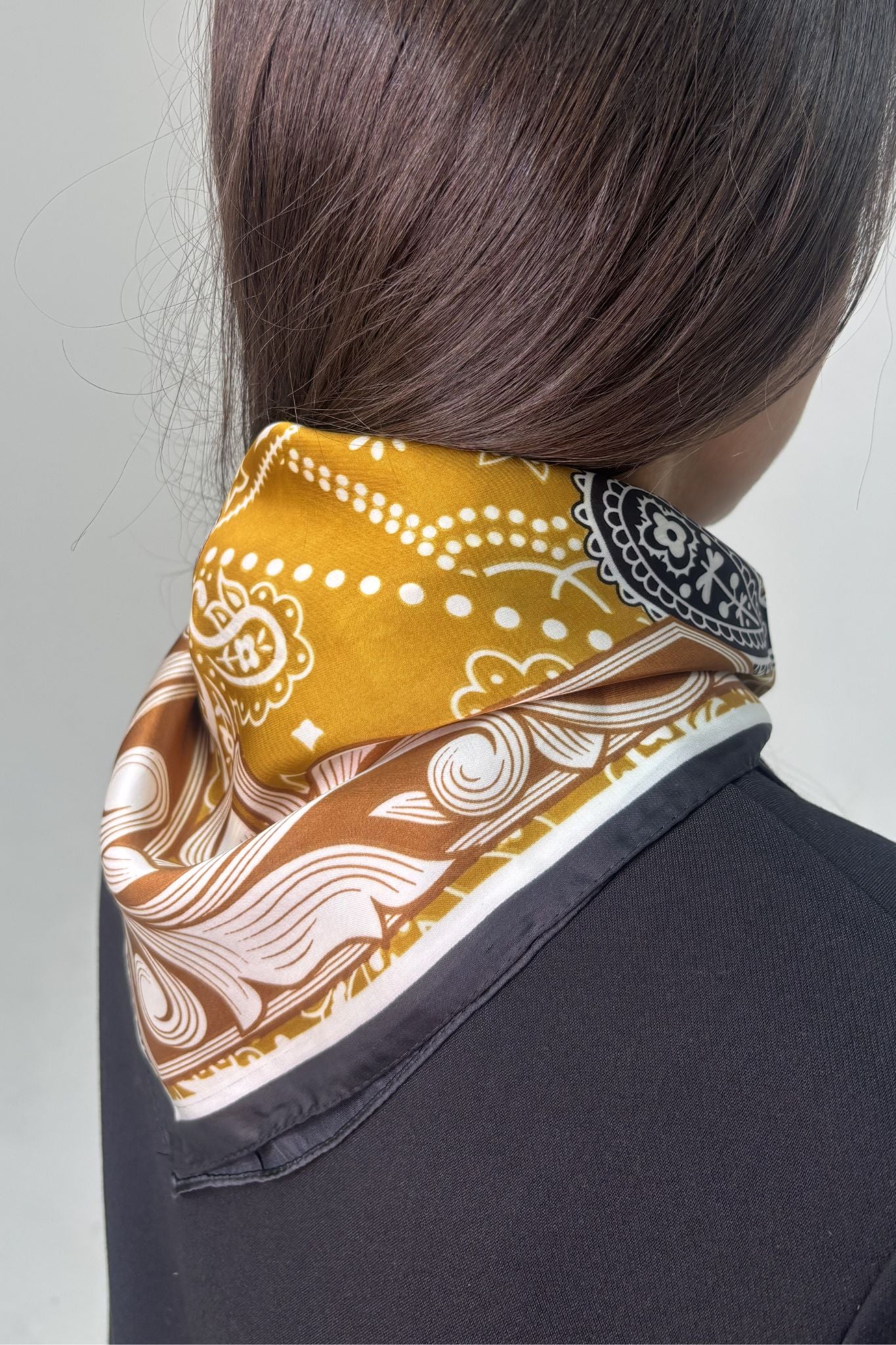 Orla Multi Print Neck Scarf In Taupe