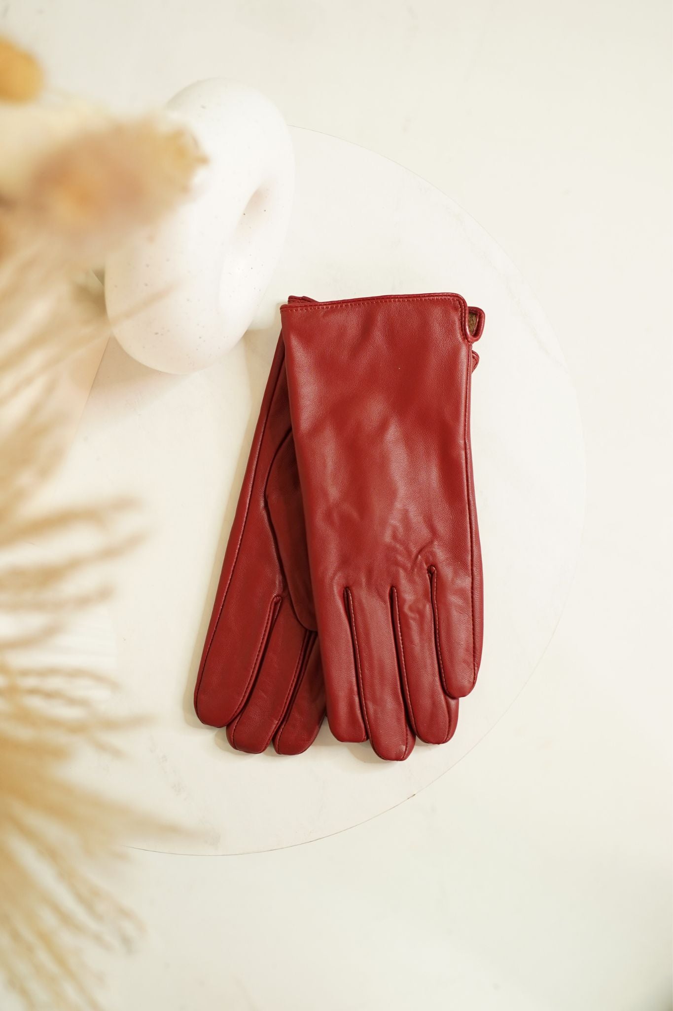 Polly Leather Gloves In Red