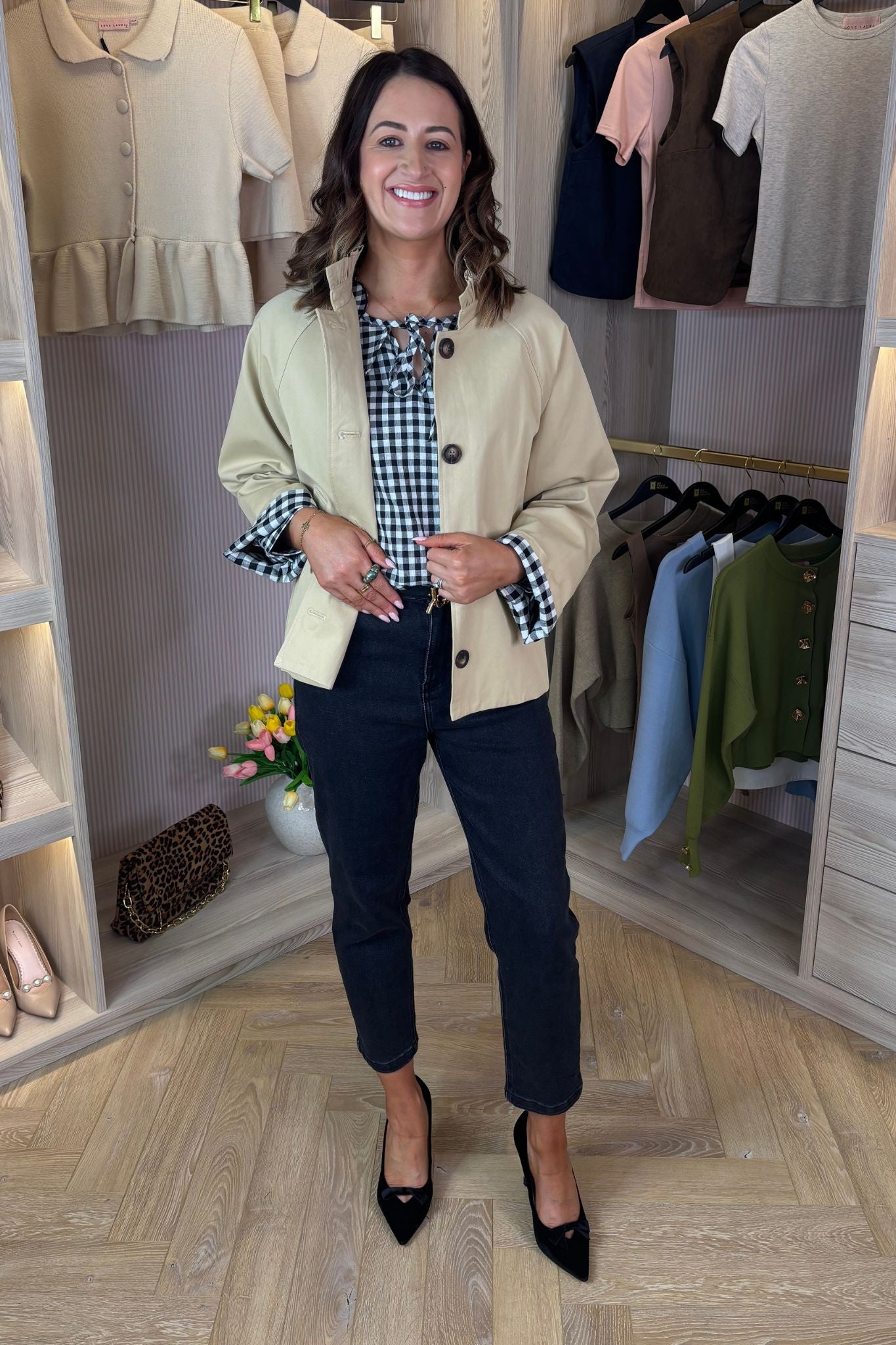 Hayley Pleated Collar Jacket In Neutral