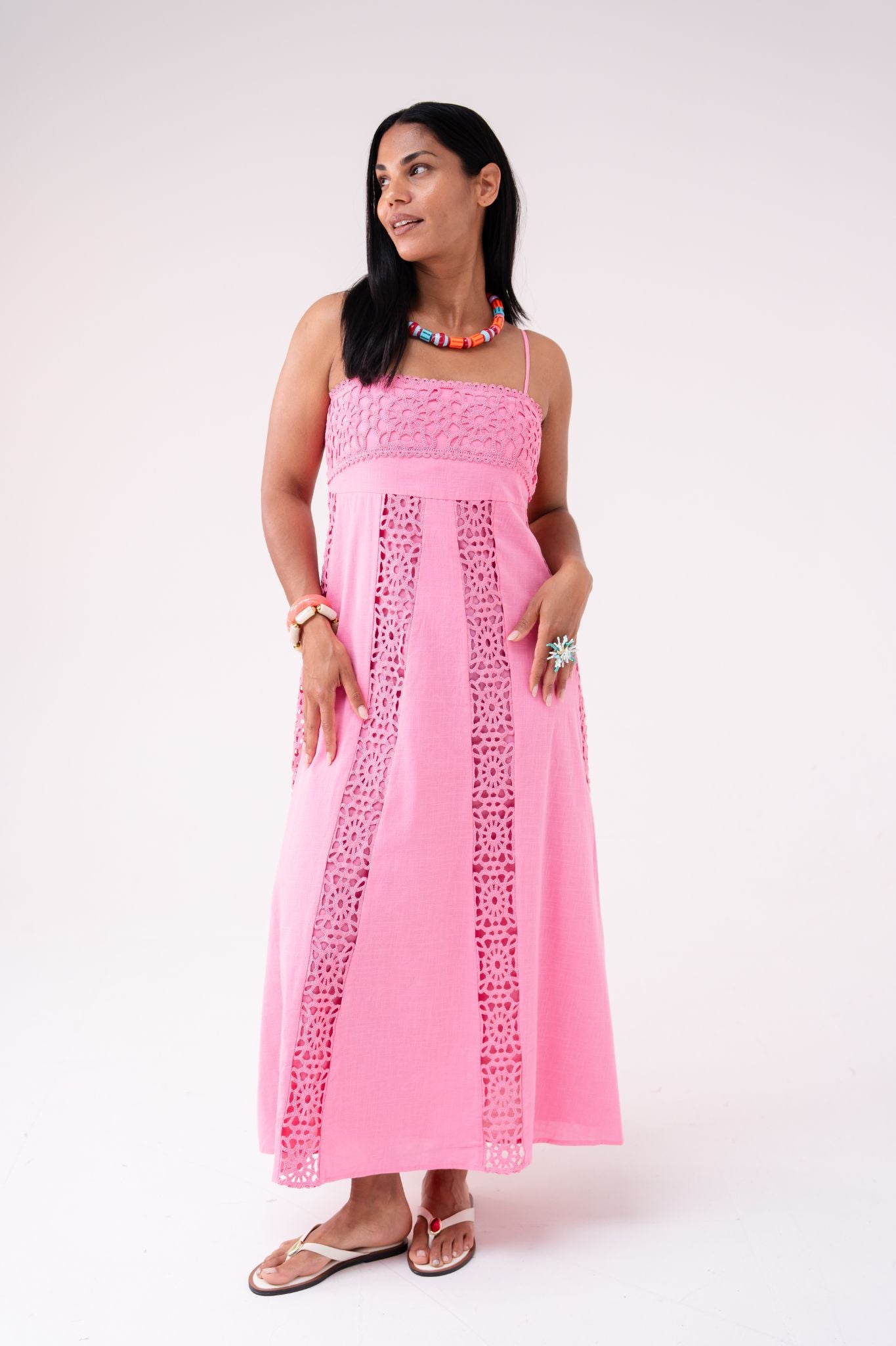 pink laura dress Love Laura Crochet Maxi Dress In Pink – The Walk in Wardrobe