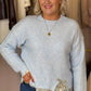 Connie Floral Trim Jumper In Blue