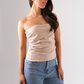 Erica Draped Strapless Top In Neutral