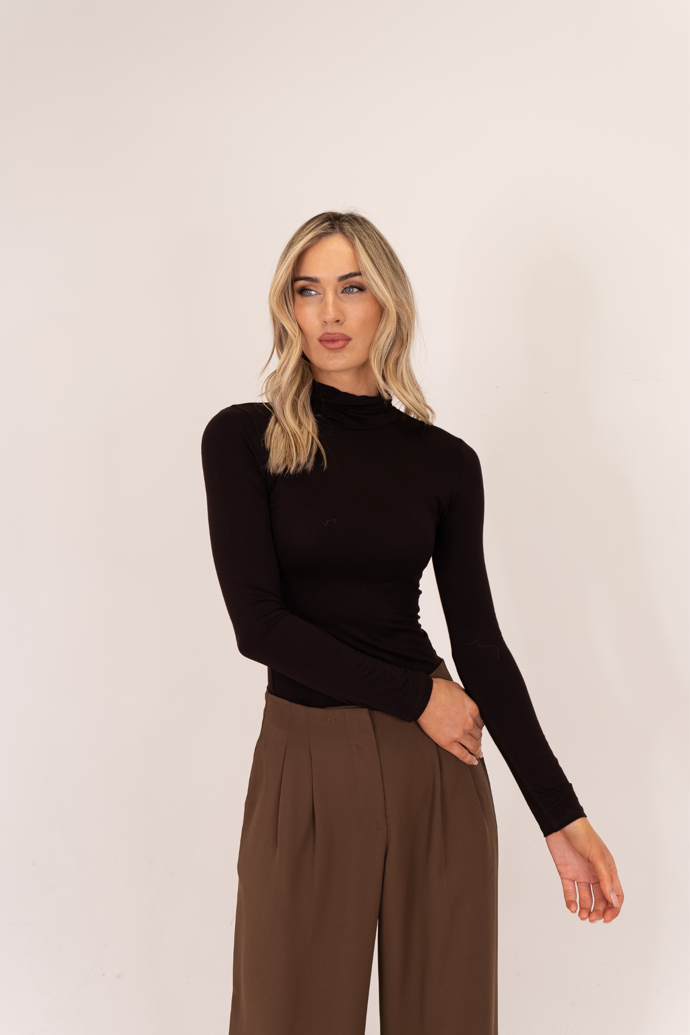 Erica Turtleneck Top In Black