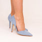 Lauren Faux Suede Cut Out Heel In Sky Blue