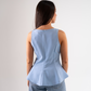 Erica Peplum Top In Sky Blue