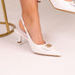 Izzy Buckle Slingback In White