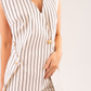 Kayla Asymmetric Pinstripe Waistcoat In Cream