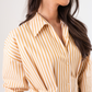 Eva Stripe Shirt Dress In Tan Mix