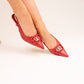 Izzy Buckle Slingback In Red