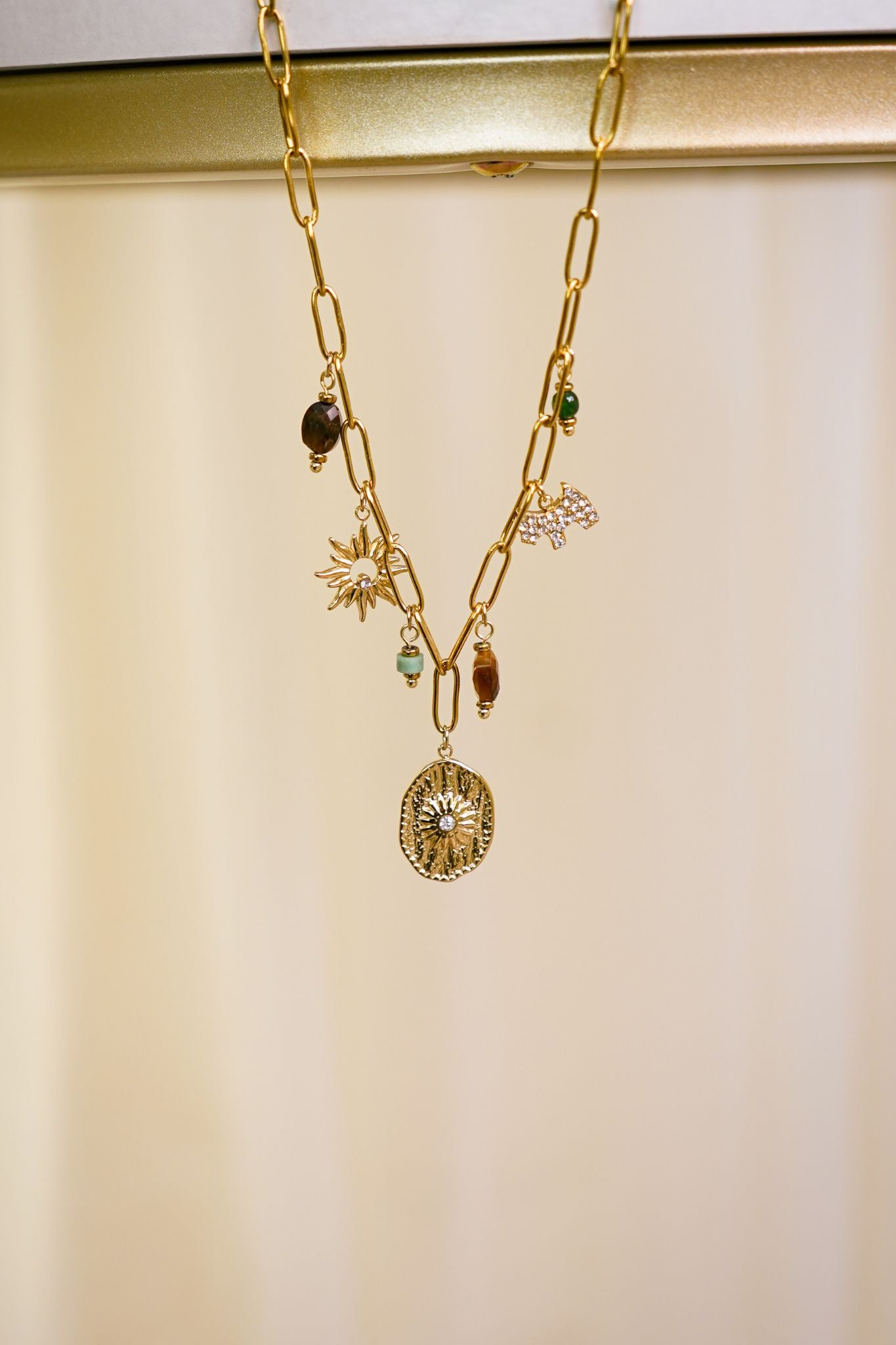 Olive Charm Necklace In Gold