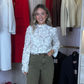 Kendra Floral Lace Top In Cream