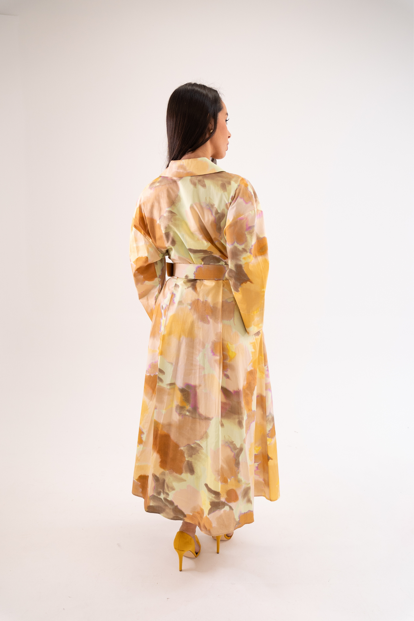 Eva Printed Dress In Orange Mix