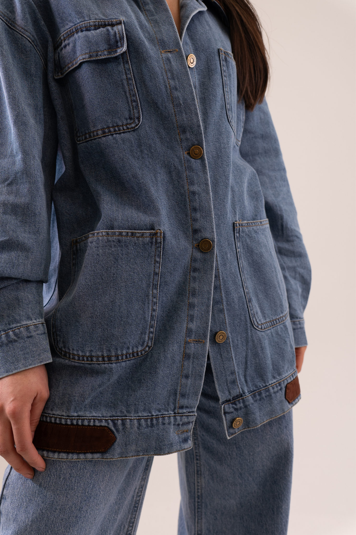 Elsa Contrast Collar Shirt In Denim