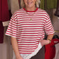 Kiera Stripe T-Shirt In Red