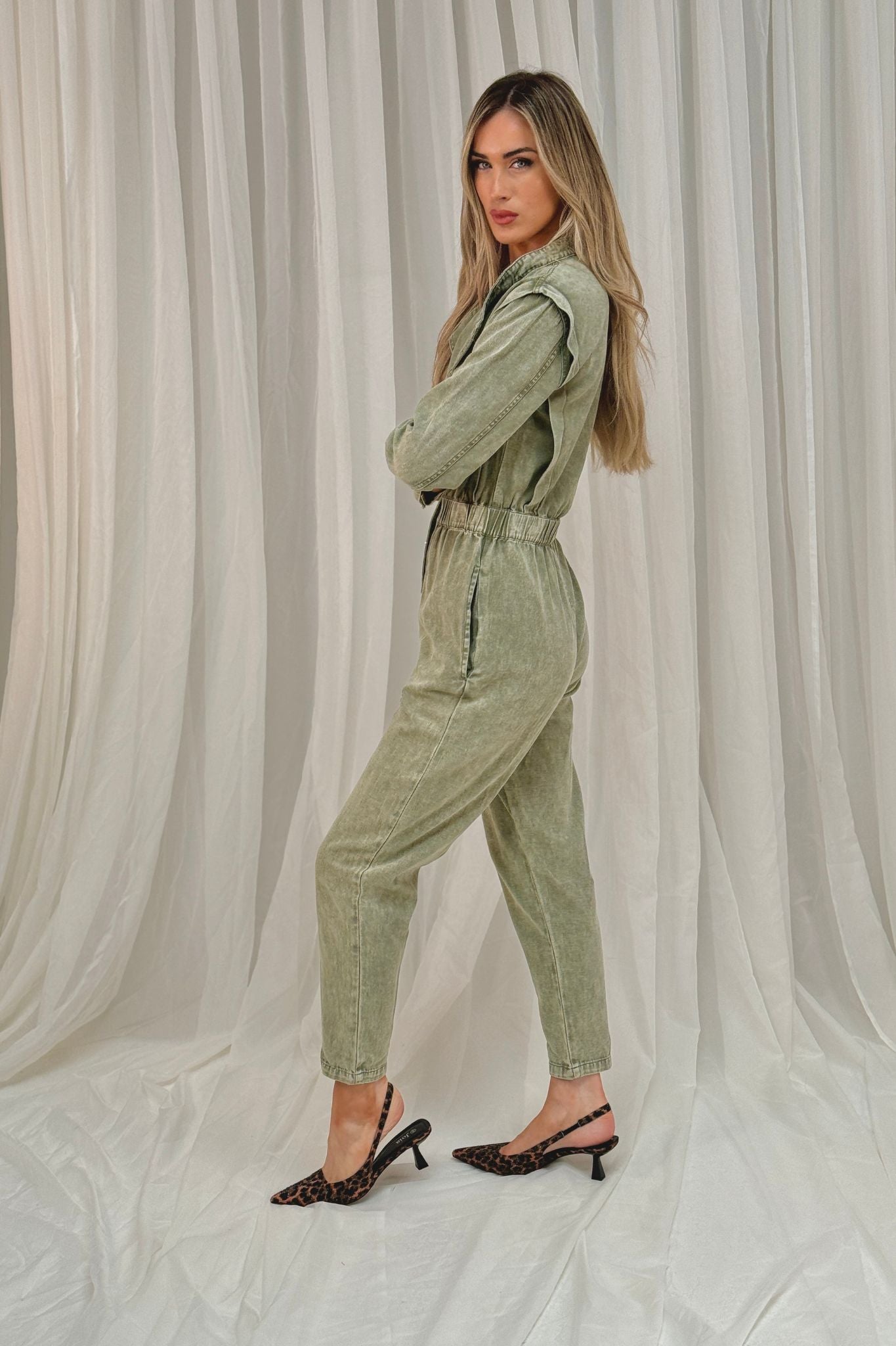 Cora Jumpsuit In Khaki